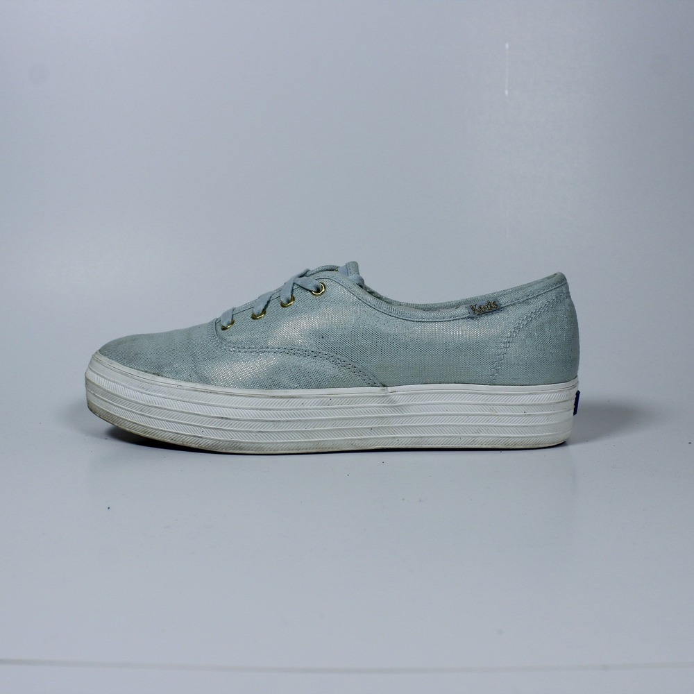 Keds Triple Platform Sneakers – Metallic Light Blue, Women's – Size US 8- UK 5.5